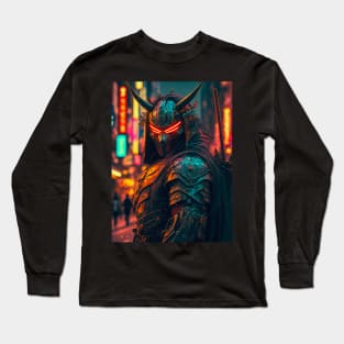 Samurai in cyberpunk style Long Sleeve T-Shirt